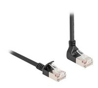 DeLOCK Câble de raccordement RJ-45 Cat.6a S/FTP, Slim coudé à 90°
