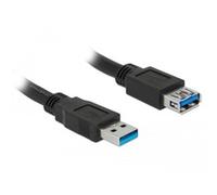 DeLock Câble USB 3.2 Gen1 USB-A mâle vers USB-A femelle 3 m noir contacts dorés 85057