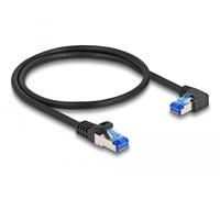 Delock Câble réseau RJ45 Cat.6A S/FTP droit/coudé à droite 0,5 m noir