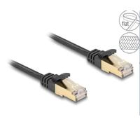 Delock Câble de réseau RJ45 plat avec chemise tressée Cat.6A U/FTP mâle - mâle 0.25 m noir