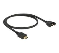 Delock - Câble d'extension HDMI avec Ethernet - HDMI mâle pour HDMI femelle vissable - 50 cm - noir - support 4K