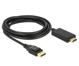 Delock Cable DisplayPort 1.2 Male > High Speed HDMI-A Plug Passive 4K 30 Hz 3 m