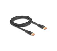 DeLOCK Câble DisplayPort 1.4 8K 60Hz, 2m, Plat, Connecteurs mâles, Contacts or, DSC 1.2, HDCP 2.3, Bande passante 32.4 Gbit/s, AWG 28/30