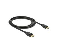 DeLOCK Câble DisplayPort 2m Noir - DP Mâle vers DP Mâle, Version 1.2a, 3840x2160 60Hz, 21.6 Gbps, Cuivre 28 AWG, Triple Blindage