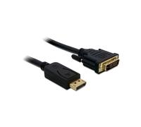 DeLOCK Câble DisplayPort vers DVI-D 2m Mâle/Mâle Réf. 82591 - Connecteurs DisplayPort et DVI 24+1 St/St - Code SH: 84733080