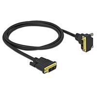 Delock - DVI-Kabel - Single Link - DVI-D (M) gerade zu DVI-D (M) gewinkelt - 2 m - Daumenschrauben, hauchvergoldete Kontakte - Schwarz