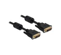DeLOCK Câble DVI-I Mâle/Mâle 2m Noir - Connecteurs plaqués Or - Référence 83111 - Longueur 2 mètres