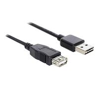 Câble usb usb 2.0 usb-a mâle, usb-a femelle 5.00 m noir connecteur utilisable des deux cotés, contacts dorés, certifié ul 83373 V746891 - Delock