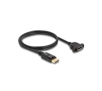 DeLOCK Câble Extension DisplayPort 1.4 Mâle vers Femelle, 1m, Support 8K 30Hz, Montage Panneau, HDCP 2.2, AWG 30