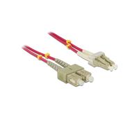 Delock - Câble réseau - SC multi-mode (M) pour LC multi-mode (M) - 1 m - 1 m - fibre optique - 50 / 125 microns - OM4 - sans halogène - violet