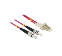 DeLOCK Câble Fibre Optique Multimode 2m LC-ST 50/125µm Full Duplex Violet - Connecteurs Mâle/Mâle - Référence 84686