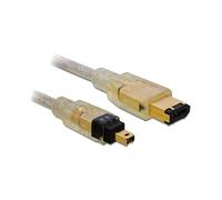 DeLOCK Câble FireWire A/A Mâle/Mâle 1.0m Gris - Réf. 82576, Longueur 1 mètre, Connecteurs FireWire A des deux côtés.