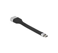 DeLOCK Câble FPC USB Type-C vers HDMI 4K 60Hz - 14cm, DP Alt Mode - Connecteurs M/F, Noir/Argent, Transfert 10.2Gbit/s, Résolution 3840x2160