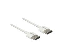 DeLOCK Câble HDMI 0.25m, HDMI Type A, Mâle/Mâle, 3D, 3840x2160 120Hz, 18 Gbit/s, ARC, Ethernet, Contacts Or, AWG 36, Blanc