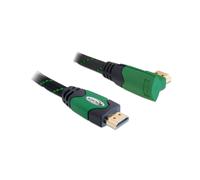 DeLOCK Câble HDMI 1.4 High Speed 5m, HDMI Type A, Résolution 4096x2160, 10.2 Gbit/s, Contacts Or, Compatibilité 3D, Noir/Vert