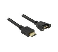 Delock Câble HDMI A vers A mâle vers Femelle Noir 4 K 30 Hz 2 m