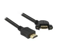 Delock - Câble HDMI avec Ethernet - HDMI mâle pour HDMI femelle - 1 m - noir - connecteur à 110°