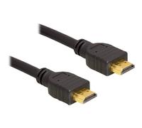 Câble de raccordement Delock HDMI Fiche mâle HDMI-A 3 m noir 84408 rond, blindé, contacts dorés, torsadé Câble HDMI