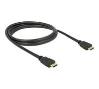 Câble de raccordement Delock HDMI Fiche mâle HDMI-A 1.5 m noir 84753 contacts dorés, 4K UHD, blindage double, torsadé Câble HDMI
