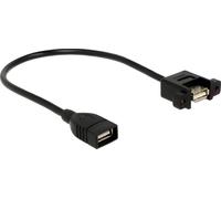 DeLOCK Câble HDMI pour montage sur panneau, 2xHDMI 19 broches femelles, 0,25m, noir