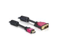 DeLOCK Câble HDMI vers DVI-D 3m Mâle/Mâle - Connecteurs HDMI (Mâle) et DVI-D (Mâle) - Longueur 3 mètres - Transfert de données 5.1 Gbit/s - Réf. 84343