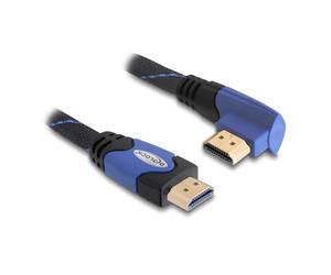 Delock câble High Speed HDMI Ethernet Type-A vers Type-A coudé 4K 1m bleu
