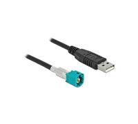 DeLOCK Câble HSD Z Mâle vers USB 2.0 Type-A Mâle 1m, Connecteurs Plaqué Or, 100 Ohm, Noir, Référence 90490