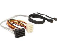 Delock - Câble interne SAS - avec bandes latérales - SAS 6Gbit/s - SAS 29 broches internes (SFF-8482) (F) pour alimentation interne 4 plots, Mini SAS HD (SFF-8643) (M) - 50 cm