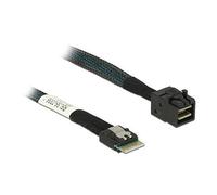 DeLOCK 85081 Câble SAS 0.5m, 12Gbit/s, Connecteur Slim SAS SFF-8654 4i vers Mini SAS HD SFF-8643, AWG32