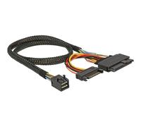 Delock - Câble interne SAS - SFF-8643 (M) pour alimentation SATA, U.2 (SFF-8639) - 50 cm - noir - pour P/N: 62696, 62703, 62704, 62710, 89458