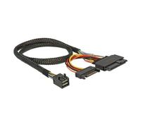Delock - Câble interne SAS - SFF-8643 (M) pour alimentation SATA, U.2 (SFF-8639) - 50 cm - noir - pour P/N: 62696, 62703, 62704, 62710, 89458