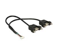 Delock - Câble interne USB vers externe - embase USB 2.0 à 8 broches (F) pour USB (F) - 25 cm - noir