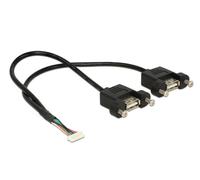Delock - Câble interne USB vers externe - embase USB 2.0 à 8 broches (F) pour USB (F) - 25 cm - noir