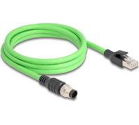 DELOCK Câble M12 A-codé 8 broches mâle vers RJ45 mâle PUR(TPU) 2m