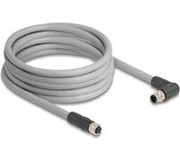 Delock câble M12 codé L 5 broches mâle coudé à droite à femelle droit PUR (80552)