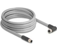 Delock câble M12 codé L 5 broches mâle droit à femelle droit coudé PUR (80545)
