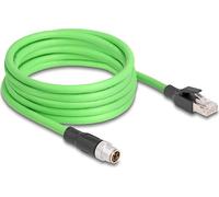 DELOCK Câble M12 X-codé 8 broches mâle vers RJ45 mâle PUR(TPU) 5 m