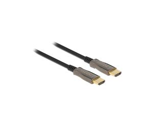 DeLOCK Câble Optique Actif HDMI 2.1 8K 60Hz, 20m, Connecteurs Type A Mâle, HDCP 1.4/2.0, Bande Passante 48 Gbit/s, HDR, Diamètre 5.4mm