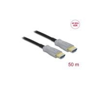 DeLOCK Câble Optique Actif HDMI 50m - 4K 60Hz - Connecteurs Type A Mâle - HDCP 1.4/2.2 - 18 Gbit/s - HDR - Diamètre 5.4mm