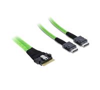 DeLOCK Câble PCIe 4.0 Slim SAS SFF-8654 8i vers 2 x OCuLink SFF-8611 4i 0,5 m