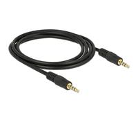 Delock - Câble Pour Casque Micro - Mini Jack 4 Pôles Mâle Pour Mini Jack 4 Pôles Mâle - 2 M - Blindé - Noir
