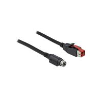DeLOCK 85947 câble d'imprimante 3 m Noir; DeLOCK 85947, 3 m, PoweredUSB, Hosiden Mini-DIN 3-pin, Mâle/Mâle, Noir, 1 pièce(s)