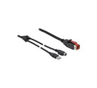 DeLOCK 85941 câble d'imprimante 2 m Noir; DeLOCK 85941, 2 m, PoweredUSB, USB A/Hosiden Mini-DIN 3 pin, Mâle/Mâle, Noir, Chine