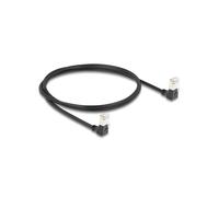 DeLOCK Câble Réseau Cat.6A S/FTP 1m Noir - RJ45 Mâle Coudé 90° Bas/Bas - AWG30 LSZH Diam. 4.5mm - Réf. 80299