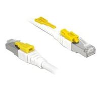 DeLOCK 85335 Câble Réseau Cat6a S/FTP (S-STP) 5m Blanc RJ-45 Mâle/Mâle, Conducteur Cuivre AWG26, Gaine LSZH, Diamètre 7mm