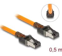 Delock Câble réseau RJ45 avec fonction de recherche de port USB Type-C™ Self Tracing Cat.6A S/FTP 0,5 m orange (80403)
