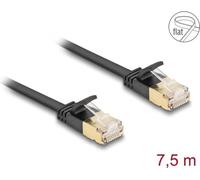 Delock Câble réseau RJ45 Cat.6A mâle à mâle avec cran d'arrêt robuste et câble plat brut Cat.7 U/FTP 7,5 m noir (80349)