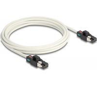 Delock Câble réseau RJ45 mâle à mâle Cat.6A S/FTP avec marquage couleur pivotant 3 m blanc (80171)