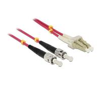 DeLOCK Câble Fibre Optique Multimode 2m LC-ST 50/125µm Full Duplex Violet - Connecteurs Mâle/Mâle - Référence 84686