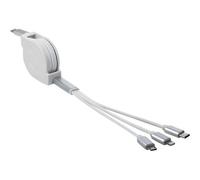 DeLock Câble rétractable USB-C vers USB-C/Lightning/Micro-USB B